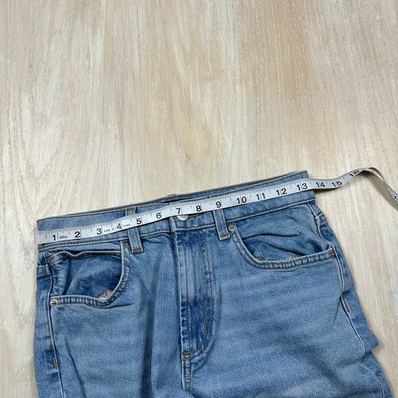 ASOS Design High Rise Straight Leg Light Wash Raw Hem 90s Vintage Jeans 26X32 - Picture 5 of 13